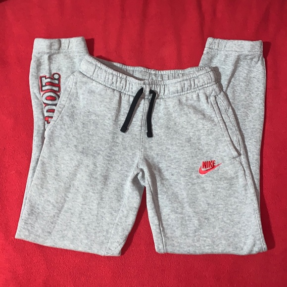NIKE Grey Sweatpants w/ “JUST DO IT” Logo - Picture 2 of 7